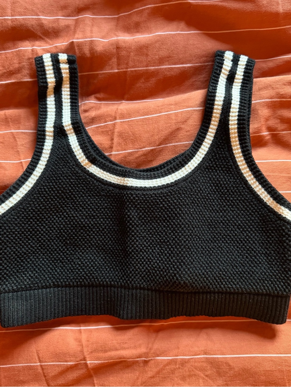 ALO Yoga Black & White Knit Sports Bra